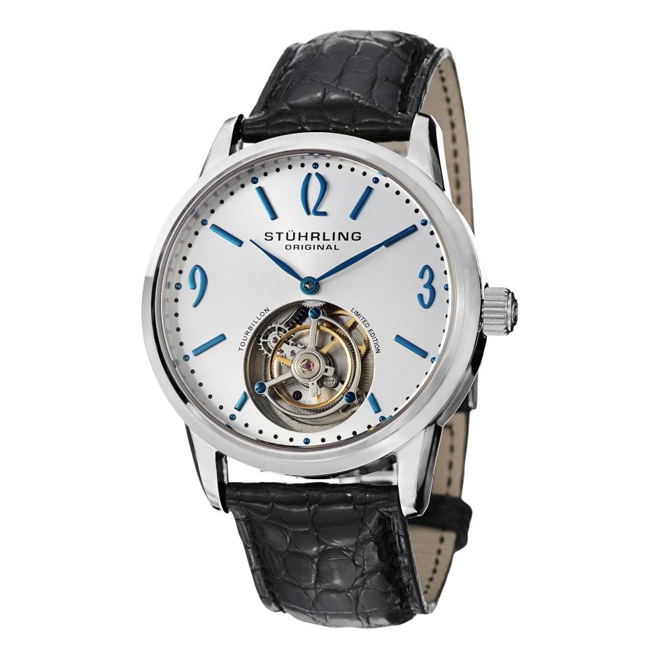 Stuhrling 542.331X2 Cuvette Tourbillon Limited Edition Leather Strap Mens Watch