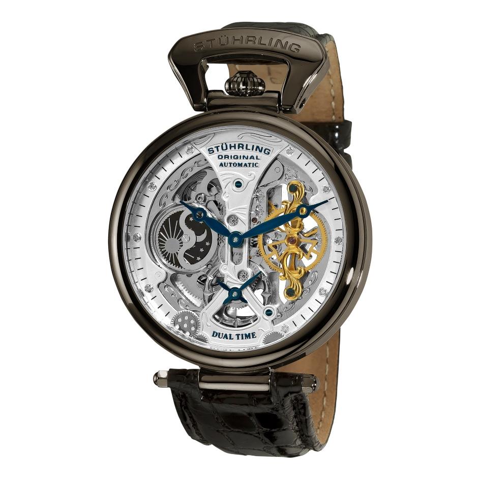 STRUM ダブルリングベルト incarnation DEVOA JULIUS Stuhrling 127A2 33F52 Emperor Grand Dual Time Automatic Moon