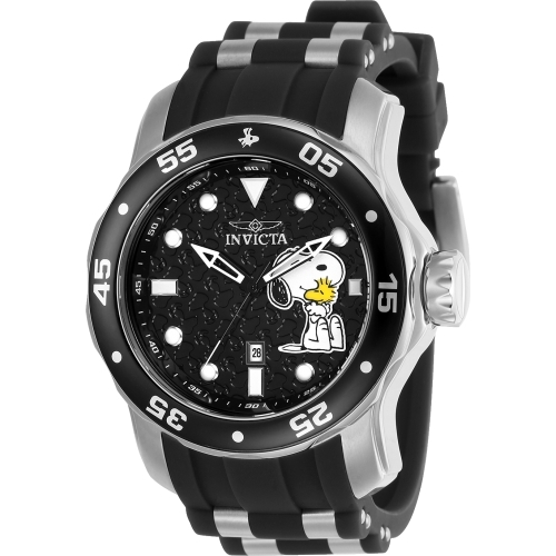 Invicta 24942 Pro Diver Scuba Snoopy Date Black Silicone Strap Mens ...