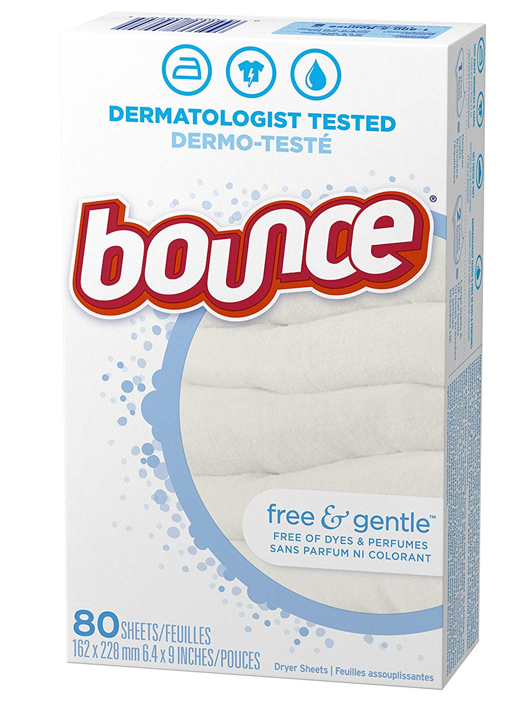 Bounce Fabric Softener Free And Gentle Dryer Sheets 80 Sheets Dmg Box
