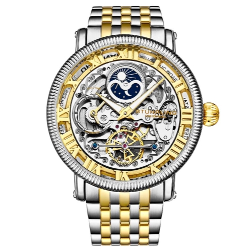 stuhrling original men's gmt stainless steel bracelet watch