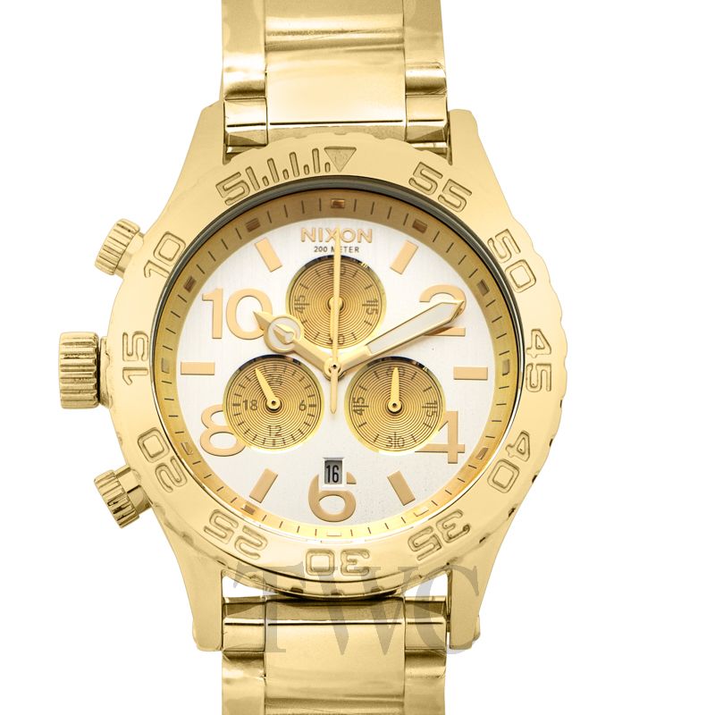時計 nomo339 Nixon A0371219 Lefty 42-20 Chronograph Gold Tone Mens Watch