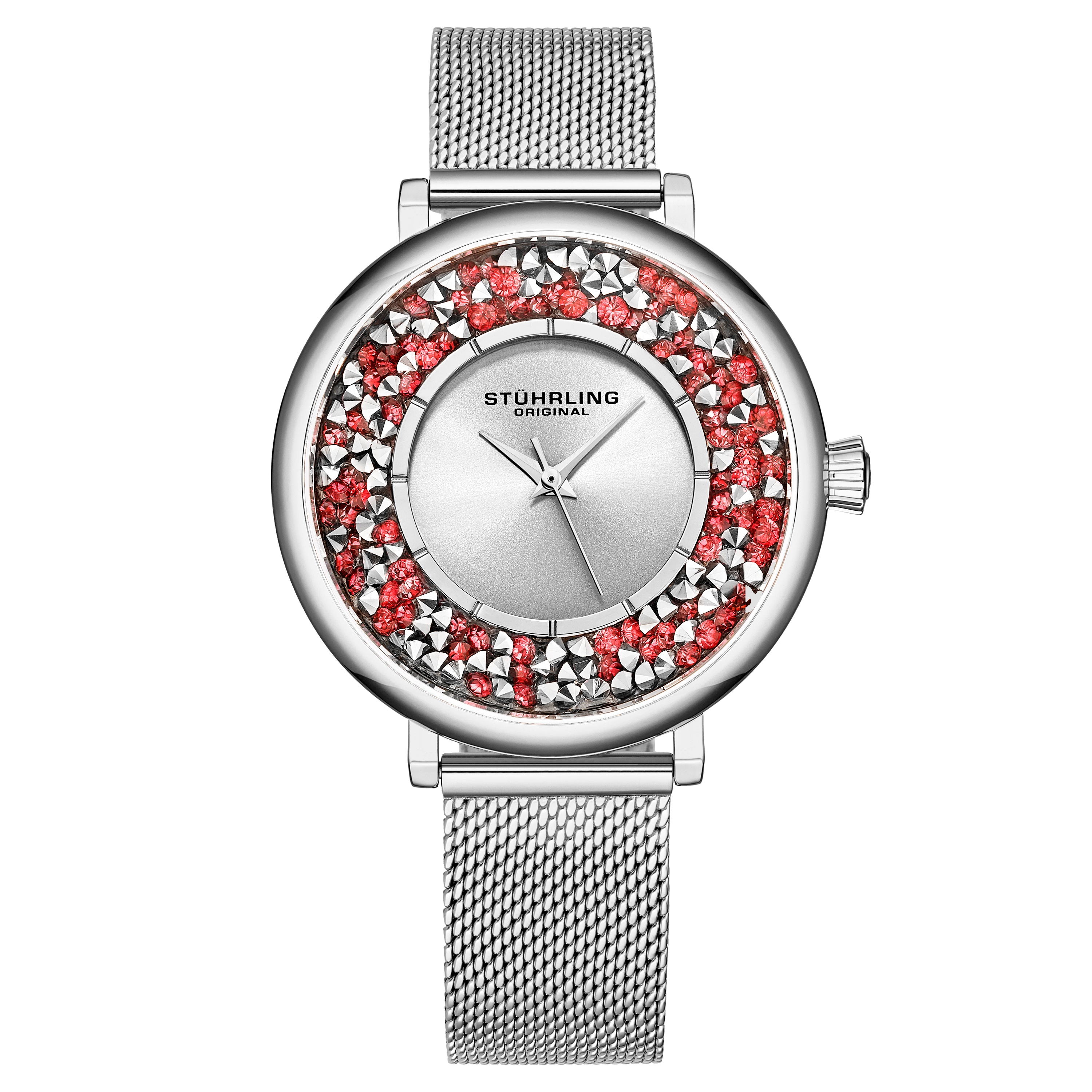 Stuhrling 793A 02 Vogue Analog Crystal Accented Quartz Pink 