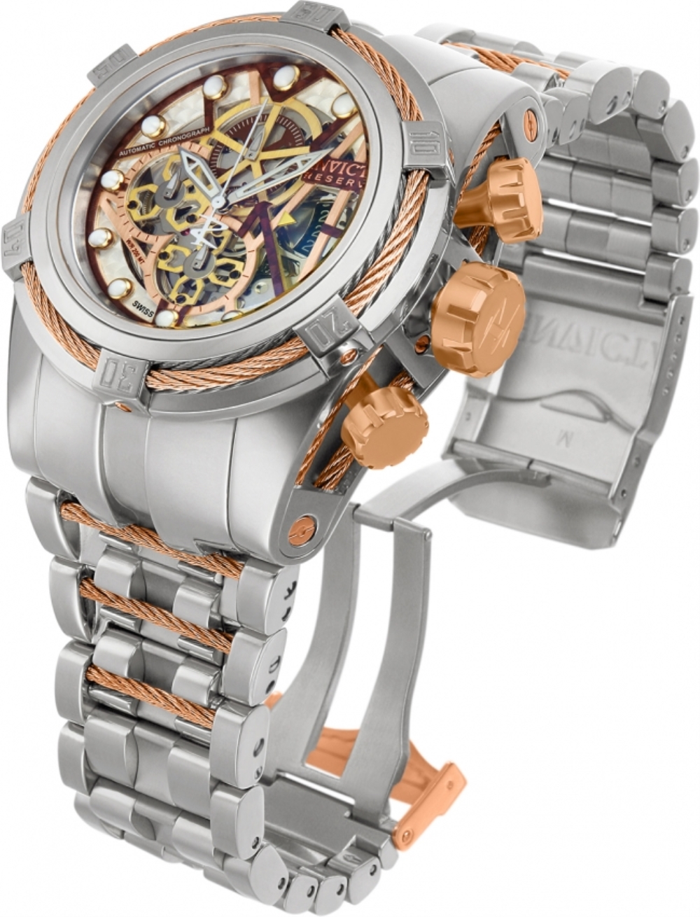 FIRM PRICE-Invicta Cable Chronograph crystal Watch Invicta Bolt Chronograph GMT Quartz Iridescent Dial Men main image 4